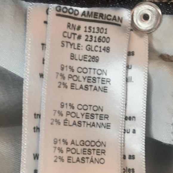 Good American Good Legs Crop Jeans High Rise Dark Wash Women's 16 - Picture 9 of 9